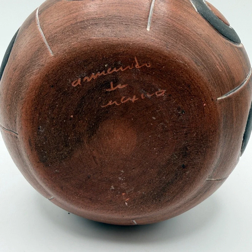 Armando de Mexico Signed Pottery‎ Vase Terracotta Aztec Home Decor